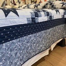 Blue Irish Chain Star Queen Quilt