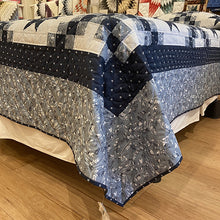 Blue Irish Chain Star Queen Quilt
