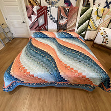 Teal & Coral Surf Song King Quilt