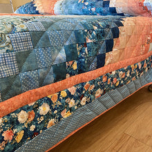 Teal & Coral Surf Song King Quilt
