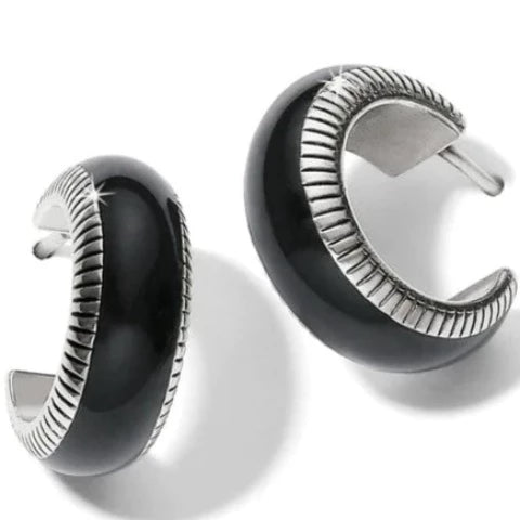 Interlok Noir Small Hoop Earrings