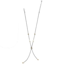 Meridian Petite Pearl Two Tone Y Necklace