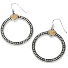 Bold Heart Two Tone French Wire Earrings