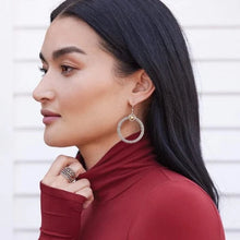Bold Heart Two Tone French Wire Earrings