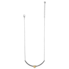 Bold Two Tone Heart Bar Necklace