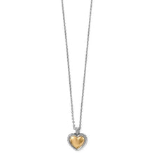 Bold Two Tone Heart Petite Necklace