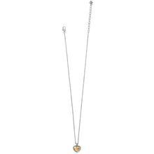 Bold Two Tone Heart Petite Necklace