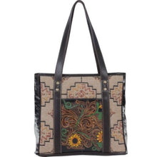 Fleur Hand-Tooled Tote Bag