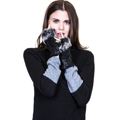 Shearling Fingerless Gloves