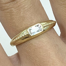 Rectangle Bezel Bubble Band Ring