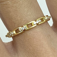 Cubic Zirconia Link Eternity Band Ring