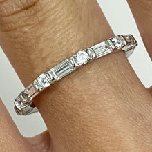Cubic Zirconia Rectangle & Circle Eternity Band Ring