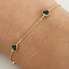 Cubic Zirconia Heart Station Bracelet