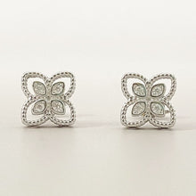 Sparkling Open Flower Stud Earrings
