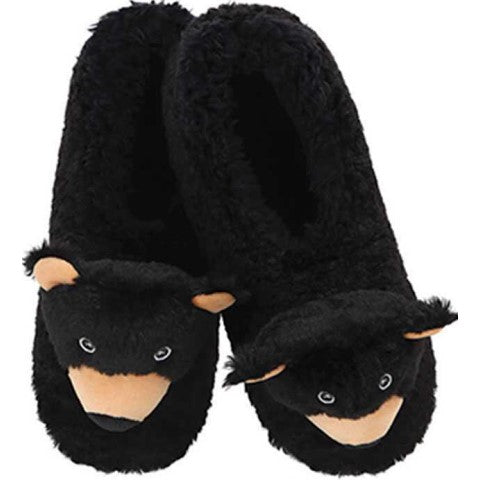 Kid's Black Bear Slippers