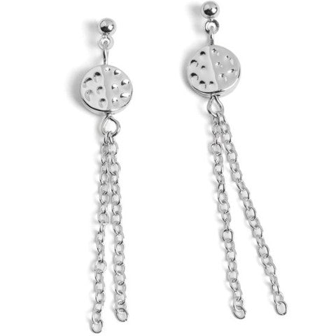 Dimple Disc Chain Dangle Earrings