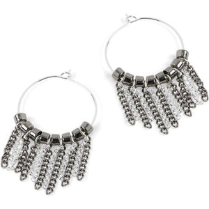 Chain Curtain Hoop Earrings