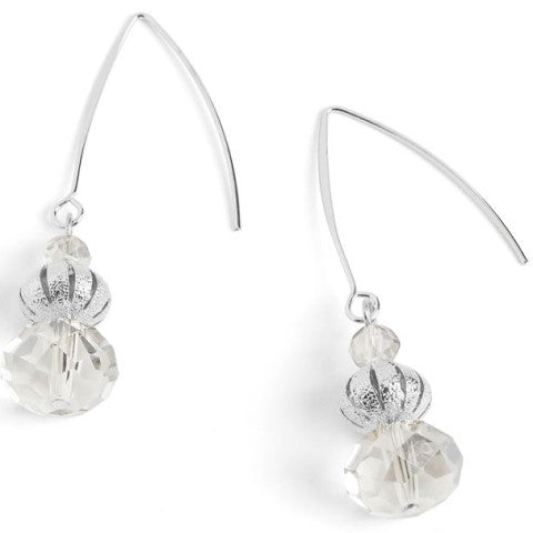 Long Dangle Faceted Bead Earrings