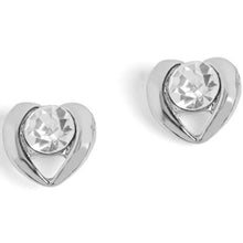 Jeweled Heart Stud Earrings