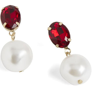 Gem Pearl Drop Earrings