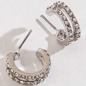 Double Pave Hoop Earrings