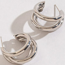 Triple Tube Hoop Earrings