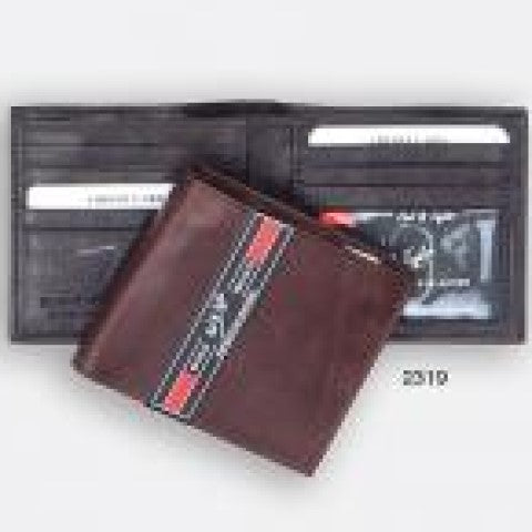 Cowhide Square Bi-fold Wallet