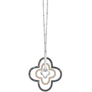 Tri-Tone Clover Pendant Necklace