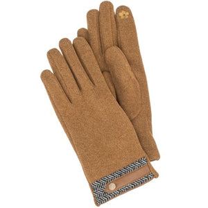 Herringbone Texting Gloves with Strap