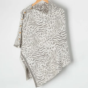 Animal Print Reversible Poncho