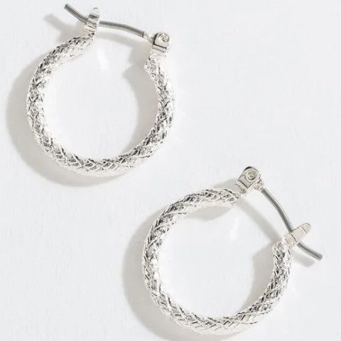 Cross Textured Hoop Earrings