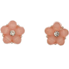 Pink Flower Stud Earrings