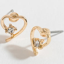 Open Heart Stud Earrings