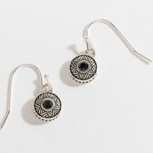 Crystal Round Drop Earrings