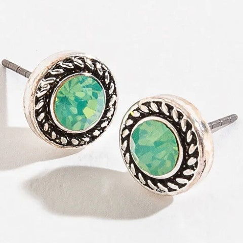 Stone Stud Earrings