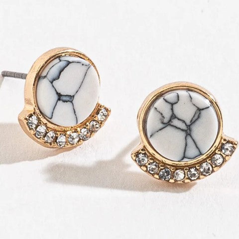 Howlite Pave Earrings