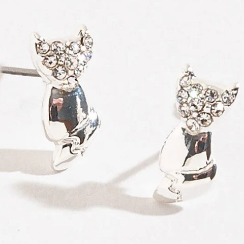 Sparkly Cat Post Earrings