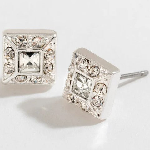 Crystal Square Stud Earrings