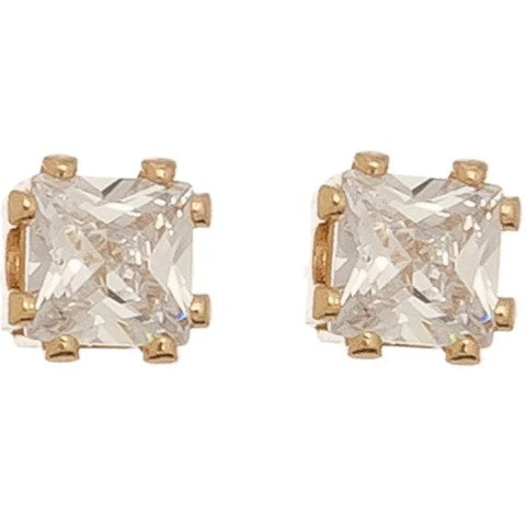 Square Cubic Zirconia Stud Earrings