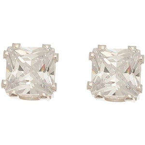 Square Cubic Zirconia Stud Earrings