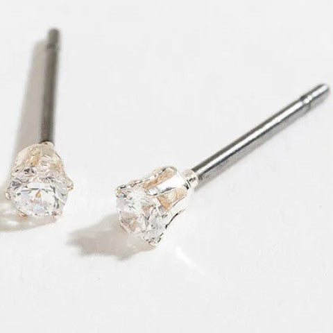 Round Cubic Zirconia Stud Earrings