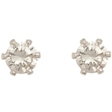 Round Cubic Zirconia Stud Earrings