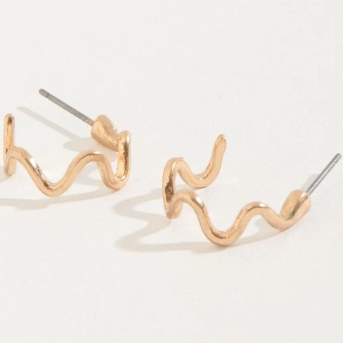 Wiggle Hoop Stud Bud Earrings