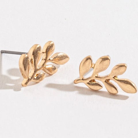 Leaf Stud Bud Earrings