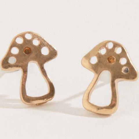 Mushroom Stud Bud Earrings