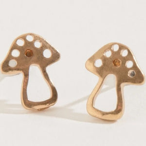 Mushroom Stud Bud Earrings