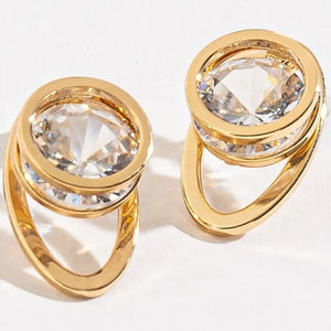 Oval Jacket Dazzler Earrings