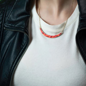 Coral Crush Reversible Curve Necklace