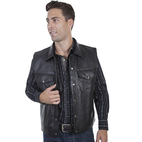 Leather Jean Jacket Vest