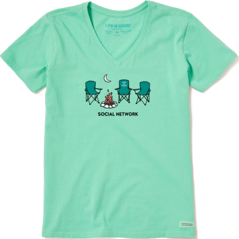 Social Network Camping V-Neck T-Shirt